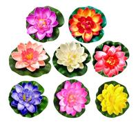HEANUJJ Flores de Loto Artificiales Flotantes 8 Piezas Lirios de Agua de Plástico para Decoración de Piscinas Estanques y Jardines