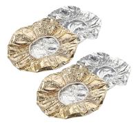 HEANUJJ Gorros Térmicos Cabello 4 Piezas (2 Plateados, 2 Dorados) de Aluminio, Tamaño 30 Cm, Reutilizables para Cuidado, Teñido y Acondicionamiento Profundo en Salón y Hogar