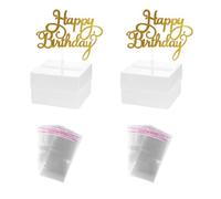HEANUJJ Juego de 2 de Plástico para Sacar Dinero con Forma de Pastel para Decoración de Fiesta de Cumpleaños y Oculta Divertida
