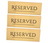 HEANUJJ Letreros de Asientos Reservados para Bodas y Restaurantes, Set de 3 Tarjetas de Acrílico Dorado 17x6,5 Cm, Señal de Reserva para Mesa, Accesorios para Banquetes y Eventos