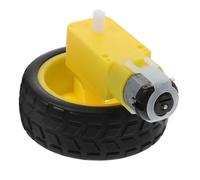 HEANUJJ Motor Eléctrico y Ruedas de Coche RC, Juego Neumáticos de Plástico y Eje Metálico, Diseñado para Kits de Construcción y Juguetes de Ingeniería