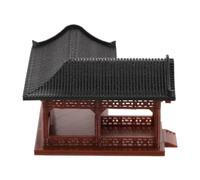 HEANUJJ Pabellón Asiático Pequeño de Plástico Marrón para Bonsáis | Acabado Realista y Textura Detallada, Estilo Tradicional Zen Clásico, para Bandejas de Arena y Piedras