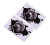 HEANUJJ Pegatinas para Coche 3D Reflectantes Diseño de Perro, 2 Unidades de Vinilo Resistente para Decoración Interior y Exterior de Vehículos