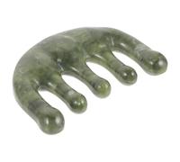 HEANUJJ Peine de Jade Masajeador Cuero Cabelludo, Herramienta Gua Sha de Piedra Verde, Peine de Masaje Desenredante para Mujeres y Hombres, Cuidado Capilar Diario