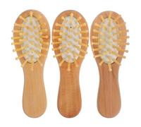 HEANUJJ Peine Masajeador de Madera Cojín de Aire, Mini Cepillo Portátil Color Claro 3 Piezas para Cuidado del Cabello y Masaje del Cuero Cabelludo en Viajes