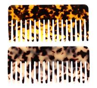 HEANUJJ Peines Cabello de Acetato Antistático 2 Piezas (color Carey y Estampado Leopardo) Dientes Anchos para Desenredar Cabello Mojado y Seco Cuidado Diario