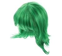 HEANUJJ Peluca Corta Verde Bufanda para Peluca de Cosplay Divertida para Fiestas de Disfraces Accesorio de Juego de Rol para Cumpleaños y Halloween