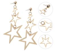 HEANUJJ Pendientes Estrella Cinco Puntas Multicapa Metal para Mujer Diseño Delicado y Elegante Aros Colgantes para Decoración de Orejas Accesorio de Moda Versátil