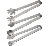 HEANUJJ Pinzas de Cocina para Cubitos de Hielo de Acero Inoxidable 3 Piezas, Diseño Simple y Ligero, Cómodas para Bbq y Camping