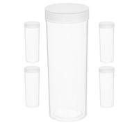 HEANUJJ Set de 5 Tubos Plásticos Transparentes para Guardar Monedas Sueltas, Cierre Hermético, para Coleccionismo y Organización de Monedas Circulares
