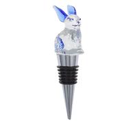 HEANUJJ Tapón de Vino de Conejo Decorativo de Cristal Azul Silicona y Aluminio, Preserva el Sabor Original, Adecuado para Bares y Fiestas