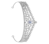 HEANUJJ Tiara Elegante de Aleación Plateada para Novia Brillo Deslumbrante y Diseño Ligero Portátil Adecuado para Boda y Compromiso