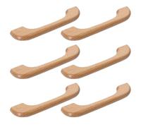 HEANUJJ Tiradores de Madera para Cajones y Armarios, 6 Piezas Barnizadas Tipo Puente, Espaciado de 96 MM, para Muebles Domésticos y Almacenamiento