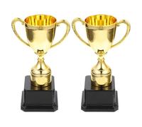 HEANUJJ Trofeos Infantiles de Plástico para Competiciones y Fiestas, 2 Piezas Ligeras sin Rebabas, Redondos y Seguros, Ideales como Recuerdos