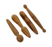 HEANUJJ Varillas de Masaje de Cabeza 4 Piezas Varilla de Puntos de Acupuntura de Material Natural para Masaje Manual en Hombros y Cuello, Herramienta Compacta para Relajación y Bienestar