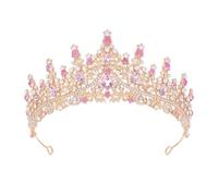 Heanvmyss Tiara de cristal, tiara de cristal para novia, corona barroca, corona para mujer, corona de diamantes de imitación, corona de reina, tiaras para bailes, eventos, fiestas de cumpleaños
