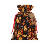 Heaps Of Orange Monarch Butterflies - Bolsa de moda ligera con cordón y etiqueta kraft para Navidad y Halloween