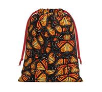 Heaps Of Orange Monarch Butterflies - Bolsa de regalo con cordón y cinta roja suave y elegante para Navidad, Halloween, se adapta a tarjetas de caramelos