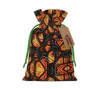 Heaps Of Orange Monarch Butterflies - Bolsa pequeña con cordón para regalos, bolsa de regalo reutilizable, para regalos de vacaciones y fiestas