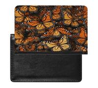 Heaps of Orange Monarch Butterflies - Funda tipo cartera de piel sintética para pasaporte, libro de pasaporte, tarjetero para viajes imprescindibles