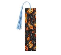 Heaps of Orange Monarch Butterflies - Juego de 5 marcapáginas artísticos para mujeres, marcapáginas de madera con borlas, suministros de estudio