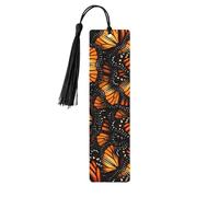 Heaps of Orange Monarch Butterflies - Juego de 5 marcapáginas artísticos para mujeres, marcapáginas de madera con borlas, suministros de estudio