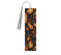 Heaps of Orange Monarch Butterflies - Juego de 5 marcapáginas artísticos para mujeres, marcapáginas de madera con borlas, suministros de estudio
