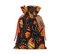 Heaps Of Orange Monarch Butterflies Print Drawstring Gift Seasonal Bags Celebrations Eco-Conscious Holiday Gift Packaging