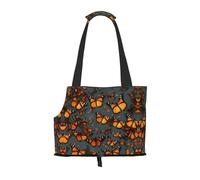 Heaps of Orange Monarch Butterflies Print Pets Dogs Carrier Bags Puppy Carrier Dog Walking Bags for Small Dogs and Cat and Rabbit