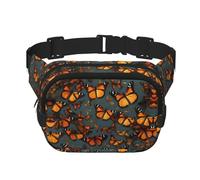 Heaps of Orange Monarch Butterflies - Riñonera para mujer con correa ajustable para entrenamiento, correr, senderismo, riñonera cruzada, Black, Talla única