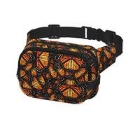Heaps of Orange - Riñonera con estampado de mariposas monarca para hombres y mujeres con cinturón ajustable para entrenamiento al aire libre