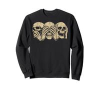 Hear No Evil Skulls - Dark Gothic Macabro Horror Sudadera