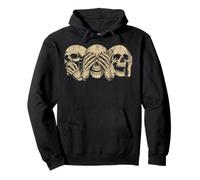 Hear No Evil Skulls - Dark Gothic Macabro Horror Sudadera con Capucha
