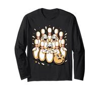 Hear The Ten Pins Laughing Bowling Bowler Pun Manga Larga