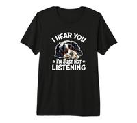 Hear You Listening Tri Color Cavalier King Charles Spaniel Camiseta Premium