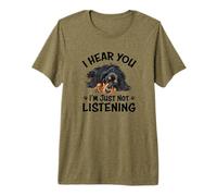 Hear You Not Listening Black Long Haired Dachshund Lover Camiseta Premium