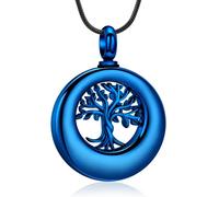 Hearbeingt Collar de urna de cremación para cenizas para mujeres y hombres, colgante conmemorativo de eternidad del círculo de la vida, 0.94*0.94 inch, Acero inoxidable, Sin piedra preciosa