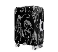 Hearda 3D Funda Maleta Elástica, Patrón de Caballo Funda para Maletas 18-32 Pulgadas, Cubierta de Equipaje Lavable, Viajar Protectora Anti-Rasguños Anti Polvo Suave (Negro,S(18-21pulgadas))
