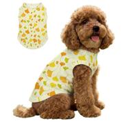 Hearda 3D Plantes Vertes Gilet Rafraîchissant pour Chien,Gilet Rafraichissant Chien Protection UV,T-Shirt Respirant,Manteau Rafraichissant pour Chiens pour Chasse,l'Entraînement (Hoja de Ginkgo,S)