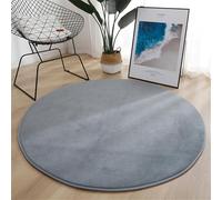 Hearda 60/80/100/120cm Alfombra Redonda, Peluche Corto Alfombras Redondas Lavable, Otoño Invierno Cálido Antideslizante Alfombra Salon Redondas para Cocina Habitacion Oficina (60cm,Gris)
