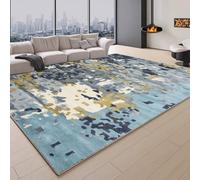 Hearda Alfombra de Pelo Corto Moderna, Alfombra Imitación Cachemira Suave Habitacion Salon con Base Antideslizante Pasado de Moda Alfombrilla Lavable para Decoración (Azul 2,40x60cm)