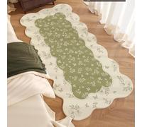 Hearda Alfombra de Pelo Corto Moderna, Alfombra Imitación Cachemira Suave Habitacion Salon con Base Antideslizante Alfombrilla Estilo Mediados Siglo Borde Ondulado (Mariposa,50x120cm)