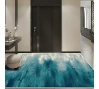 Hearda Alfombra de Pelo Corto Moderna, Alfombra Imitación Cachemira Suave Habitacion Salon con Base Antideslizante Pasado de Moda Alfombrilla Lavable para Decoración (Verde Pavo Real,45x70cm)