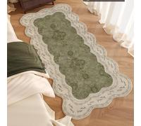 Hearda Alfombra de Pelo Corto Moderna, Alfombra Imitación Cachemira Suave Habitacion Salon con Base Antideslizante Alfombrilla Estilo Mediados Siglo Borde Ondulado (Estilo Mediados Siglo,80x160cm)