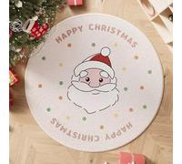 Hearda Alfombra en Felpa, 3D Navidad Alfombras Redonda Antideslizante Felpudo, Estampado de Dibujos Animados Felpudo Decorativo para Cocina Habitacion Oficina (Papá Noel,60cm)