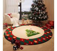 Hearda Alfombra Redonda Decoraciones Fiestas Navideñas,Alfombras Redondas Lavable,Otoño Invierno Cálido Antideslizante Alfombra Salon Redondas para Cocina Habitacion Oficina (Papá Noel,60cm)