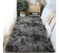 Hearda Alfombra Salon Pelo Largo, Super Suaves Mullida Alfombras, Degradado Elegante Simple Dormitorio Lavables Tapete, Grandes Tapete Sala, Alfombra Antideslizante de Cama (Gris Foncé,80x160cm)