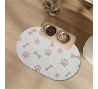 Hearda Alfombrilla Perros Absorbente Comida, Oval Tapete de Comida para Gatos Alfombra Antideslizante Comedero Perro Tapete para Comer Perro Alfombrilla de Alimentación (20x30cm,Gris Claro)