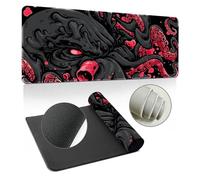 Hearda Alfombrilla Ratón XXL/XL/L, Estampado de Pulpo Alfombrilla Rató, Alfombrilla Gaming con Bordes Cosidos y Base Antideslizante, Mouse Pad para Oficinas y Hogares (Rojo,1000x500x3mm)