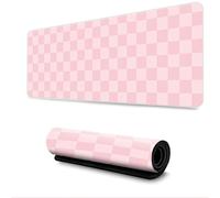 Hearda Alfombrilla Ratón XXL/XL/L, Impresión de Tablero de Ajedrez Alfombrilla Rató, Alfombrilla Gaming con Bordes Cosidos Base Antideslizante,Mouse Pad para Oficinas Hogares (800x300x3mm,Rosa)